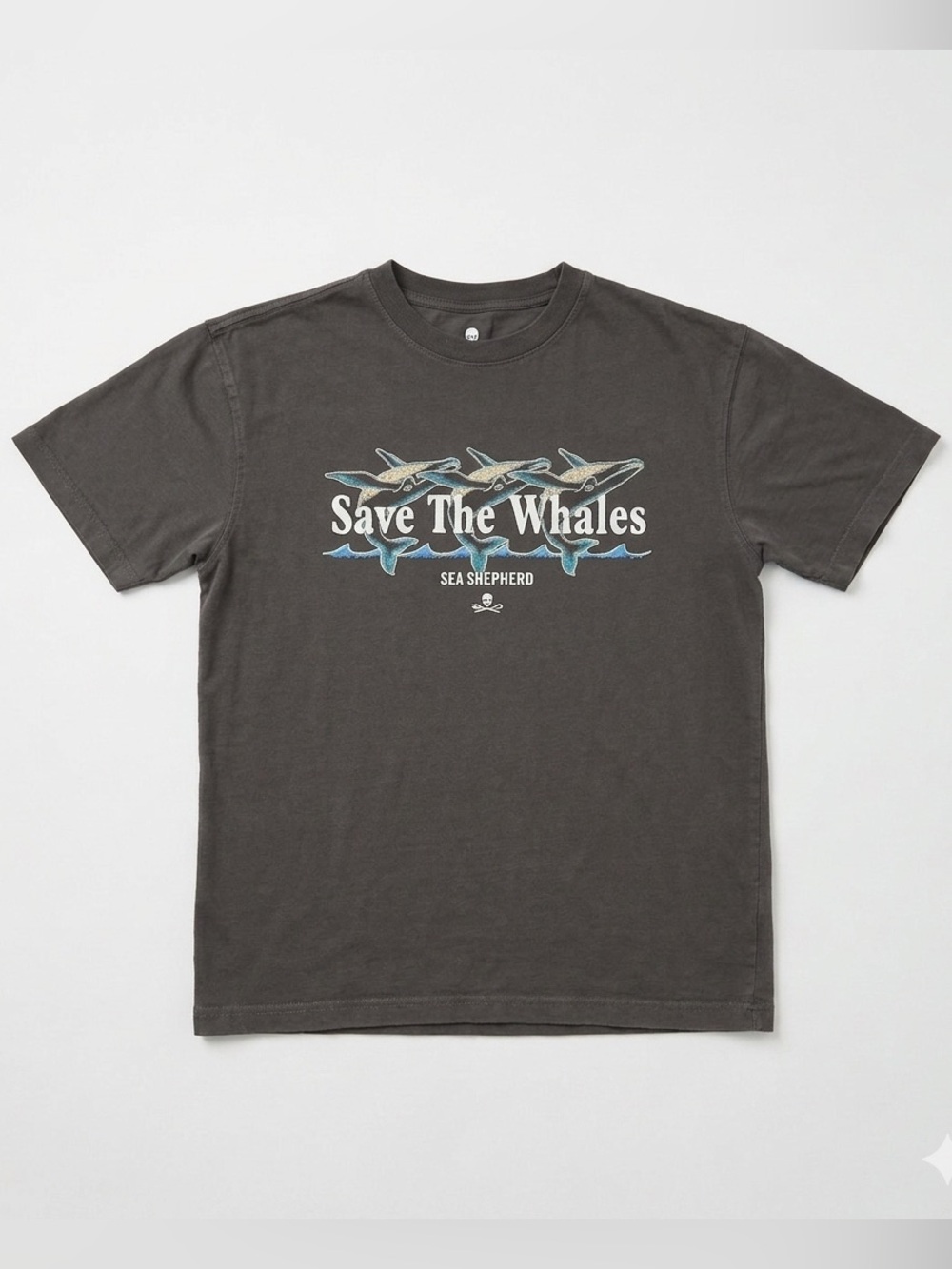 Cotton On Charcoal 'Save The Whales' Graphic Tee - Picture 1 of 1